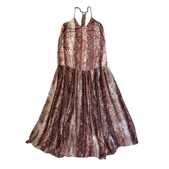 Anthropologie Snakeskin Solid & Sheer Sleeveless Maxi‎ Dress Multicolor Size XS - Picture 4 of 10